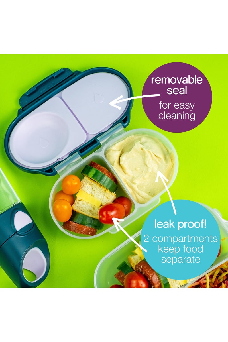 b.box Snack Box with Flexi Whole Fruit Holder | Leakproof Compartments | 1¾ Cups (12 fl oz/350ml) | BPA Free | Easy Open Clip | For Kids & Toddlers - Blue Blaze - Image 3