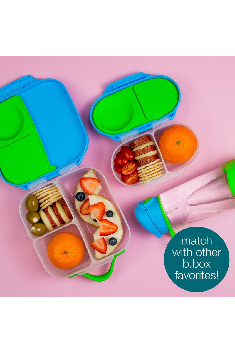 b.box Snack Box with Flexi Whole Fruit Holder | Leakproof Compartments | 1¾ Cups (12 fl oz/350ml) | BPA Free | Easy Open Clip | For Kids & Toddlers - Blue Blaze - Image 2