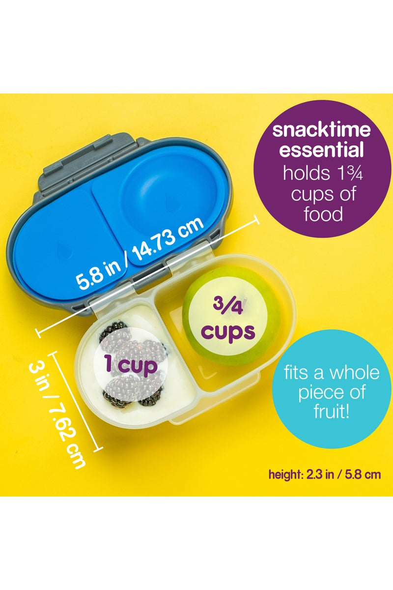 b.box Snack Box with Flexi Whole Fruit Holder | Leakproof Compartments | 1¾ Cups (12 fl oz/350ml) | BPA Free | Easy Open Clip | For Kids & Toddlers - Blue Blaze - Image 5