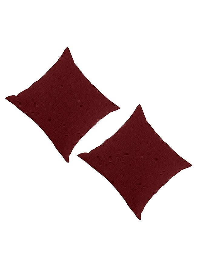 إن - هاوس مخده ديكور وسادة مربعة من الكتان بتصميم سادة وألوان أنيقة طقم قطعتين - Image 3