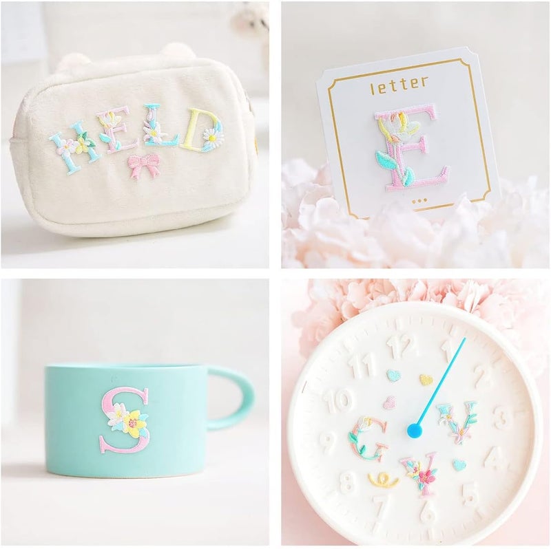 Luckam Iron On Letter Patches, 26Pcs A-Z Flower Embroidery Alphabet Patches for Backpacks Hats Shirts Shirts Jackets Jeans Shoes - Image 2