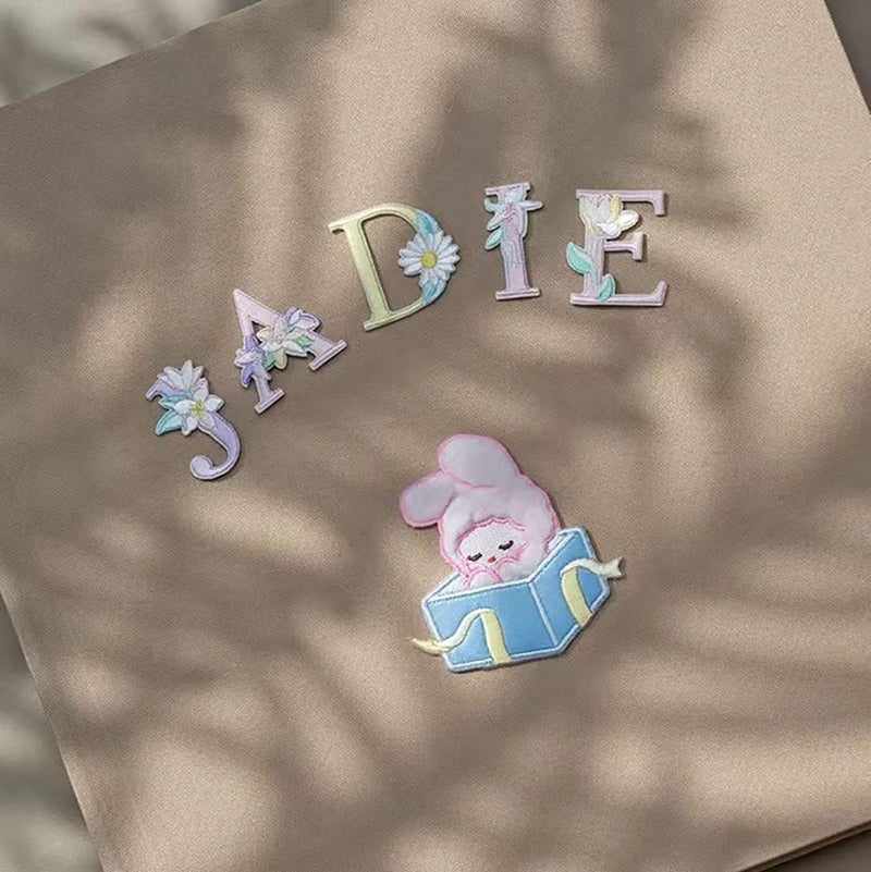 Luckam Iron On Letter Patches, 26Pcs A-Z Flower Embroidery Alphabet Patches for Backpacks Hats Shirts Shirts Jackets Jeans Shoes - Image 5