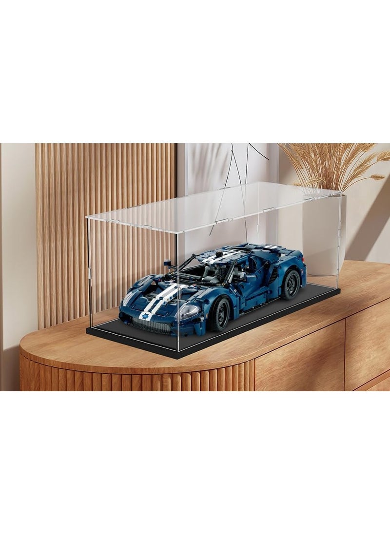 Acrylic Display Case with Black Base, Display Boxes for Collectibles Dustproof Protection Showcase (40x20x20 cm / 15.7x7.9x7.9 inch, Black)