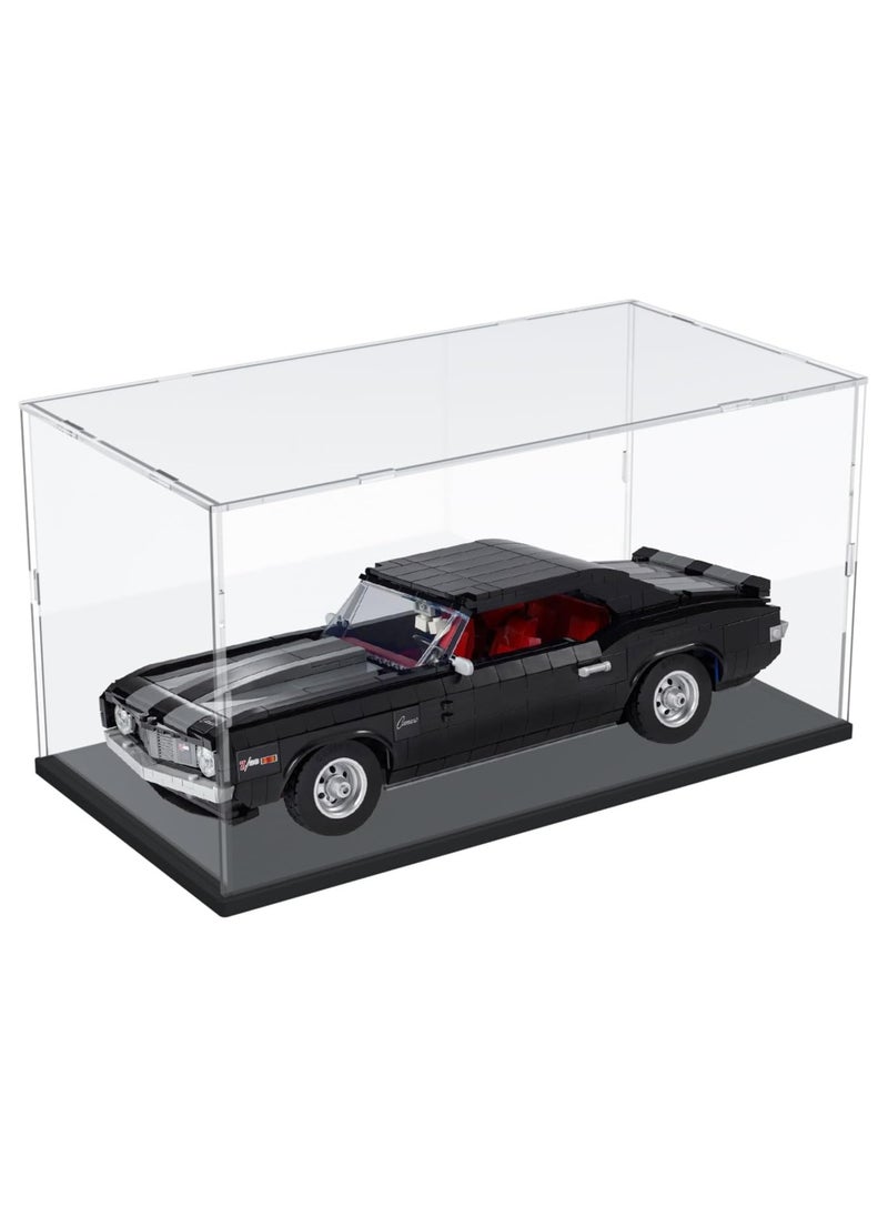 Acrylic Display Case with Black Base, Display Boxes for Collectibles Dustproof Protection Showcase (40x20x20 cm / 15.7x7.9x7.9 inch, Black)