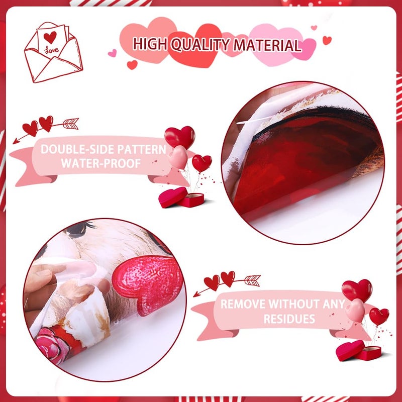 Celltestria Extra Large Valentines Window Clings Love Heart Valentines Bear Window Decals Stickers for Holiday Home Office School Party Gifts Decor Glass Decoration - Image 3