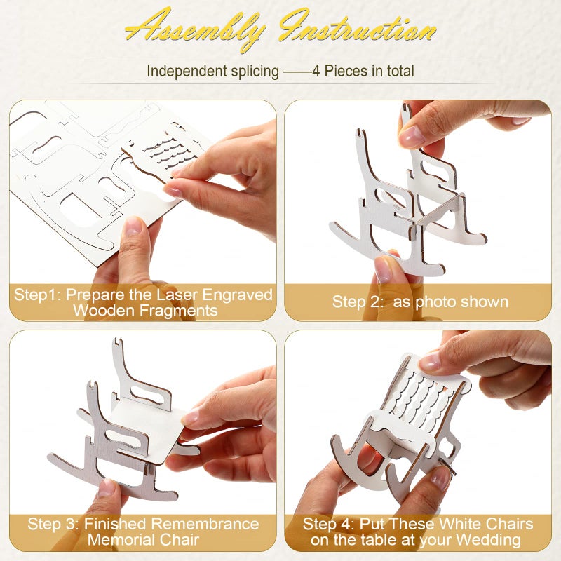 Yookeer 5 قطع لافتة مقعد ذكرى زفاف محجوزة لوحة خشبية مع حامل في ذكرى الأحباء الذين توفوا في الجنة لافتة مقعد هدية تعزية (نمط الأوراق) - Image 3