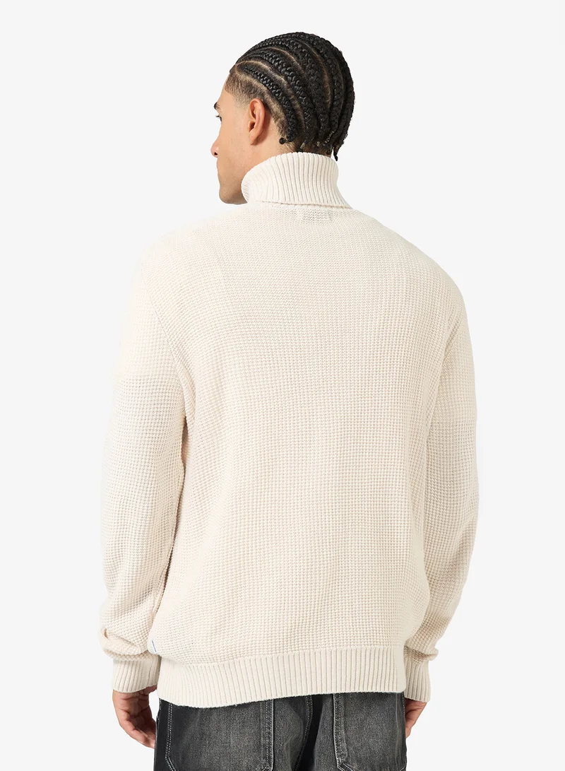 JACK & JONES Solid Knit Crew Neck Sweatshirt