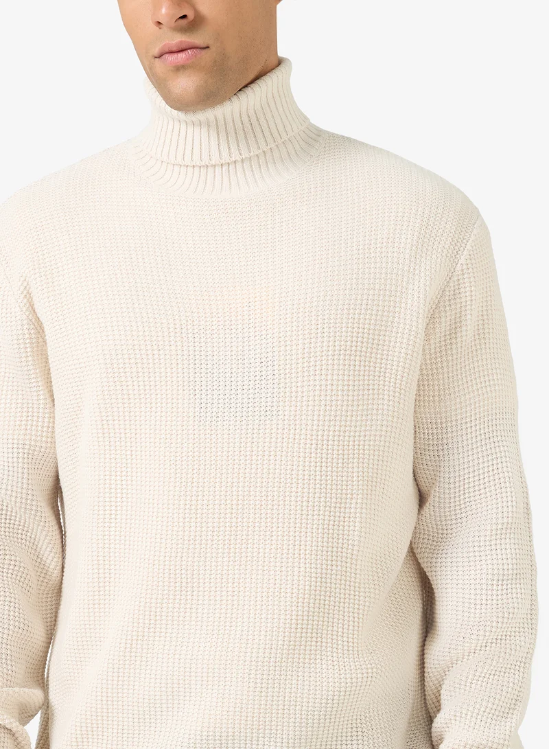 جاك اند جونز سويت شيرت جروي محبوك بياقة دائرية