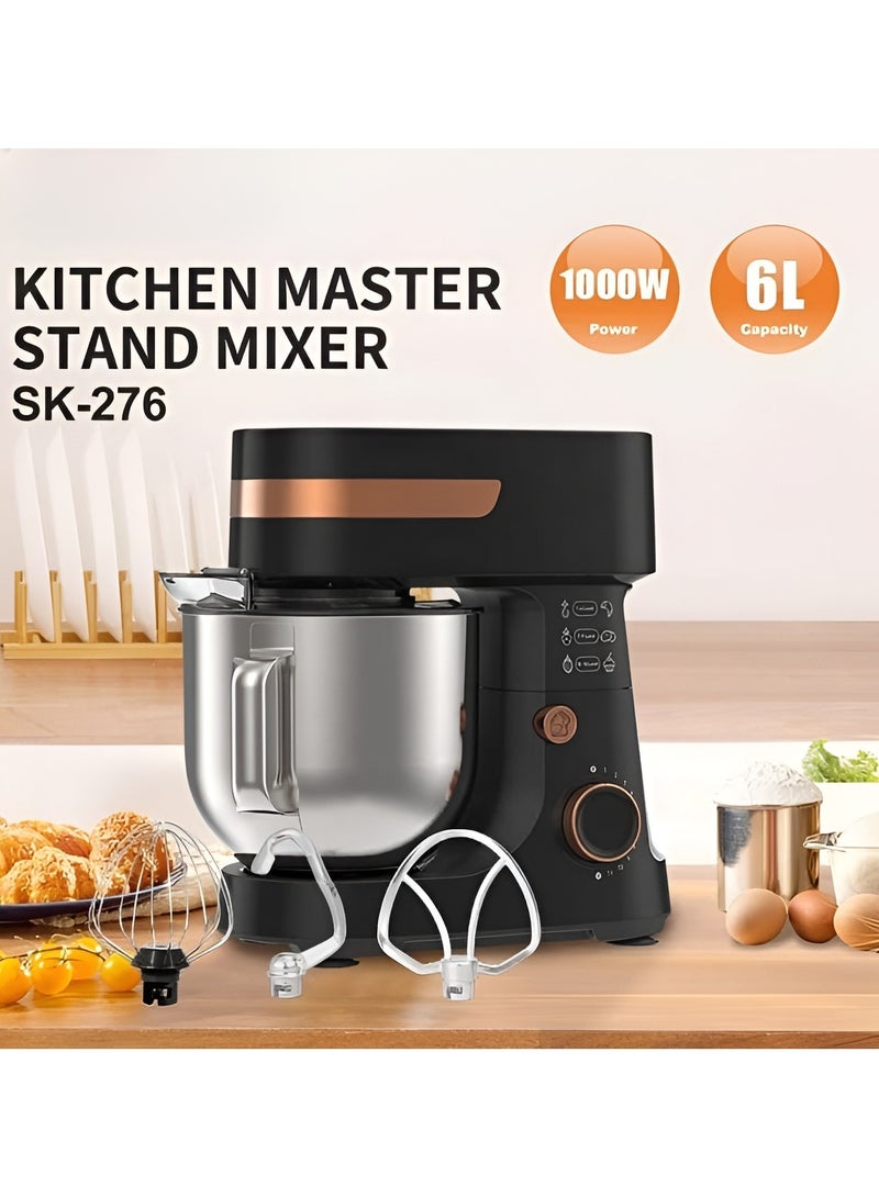 Kitchen Master Stand Mixer, 1000W 6L 12 Speed Adjustment with 3 Accessories, Powerful Kitchen Mixer for Baking, Kneading, and Whipping  - Image 5