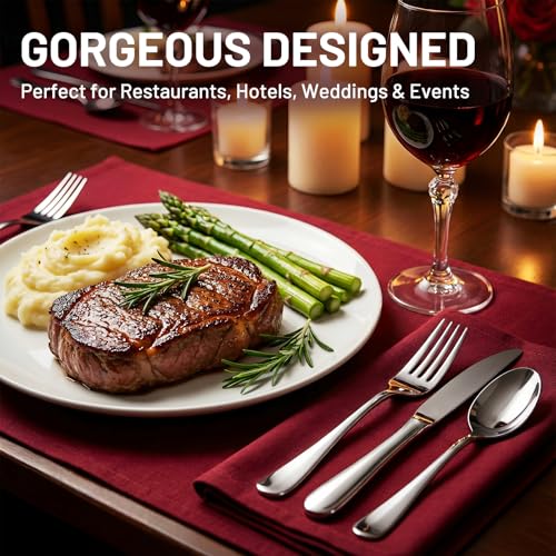 KIKCOIN 60 Pack Silverware Set for 12, Heavy Duty Stainless Steel Flatware Set, Mirror Polished Cutlery Utensils Set Includes Forks and Spoons Set for Home Kitchen Restaurant Wedding - Image 5