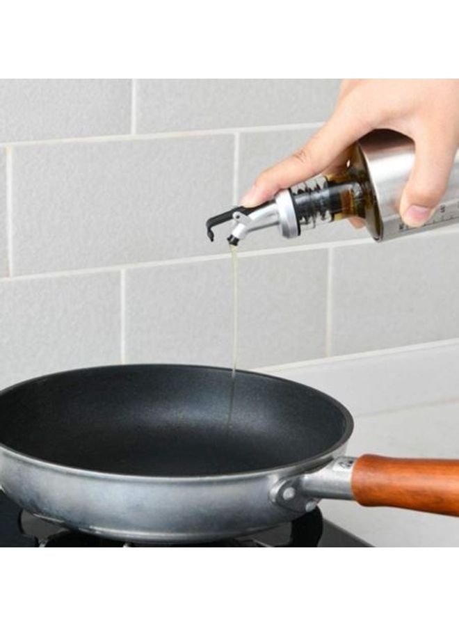 Olive Oil and Vinigar Dispenser with Lever Release Pourer Silver/Black  - Image 2