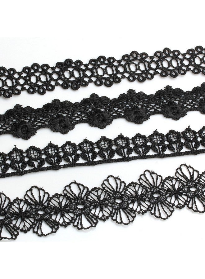 Milakoo 8 Pcs Women Black Lace Choker 1.2" Width Necklace For Women Best Gifts - Image 3