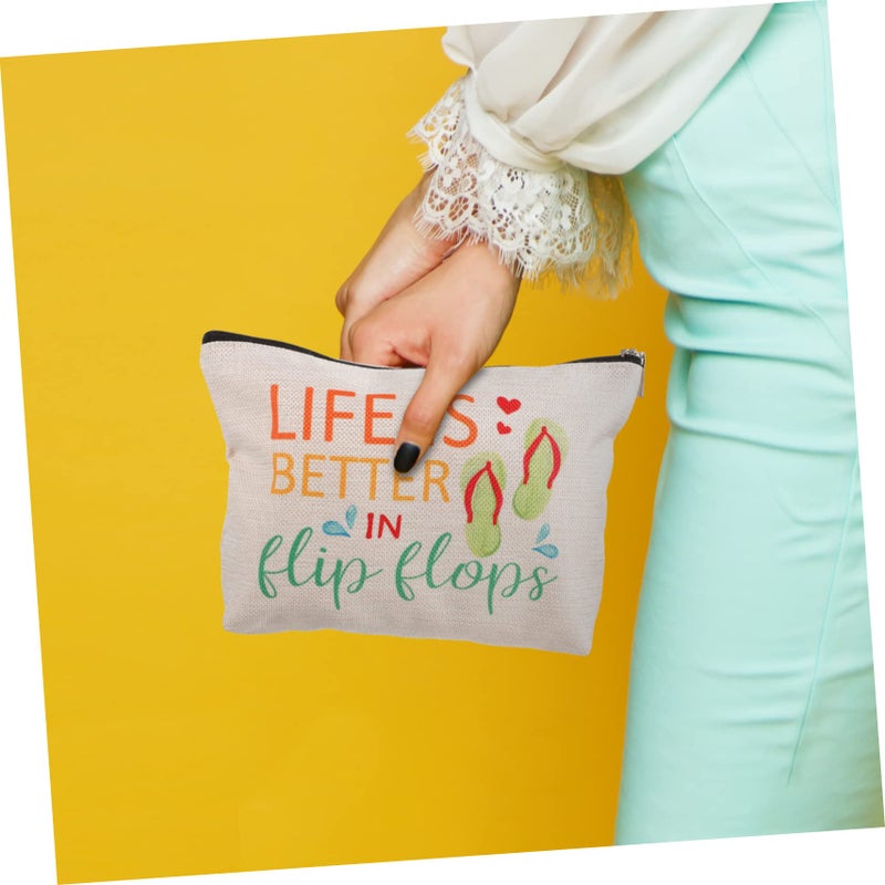 Cotton Travel Cosmetics Bag Zipper Pouch Organizer Small Toiletries Storage For Women - Image 4