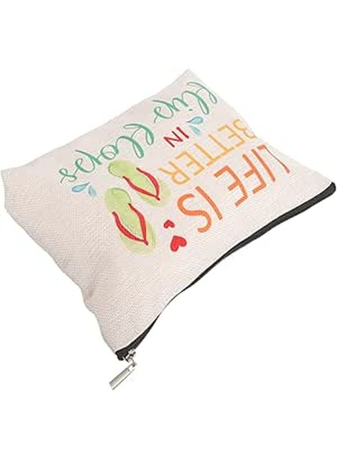 Cotton Travel Cosmetics Bag Zipper Pouch Organizer Small Toiletries Storage For Women - Image 1