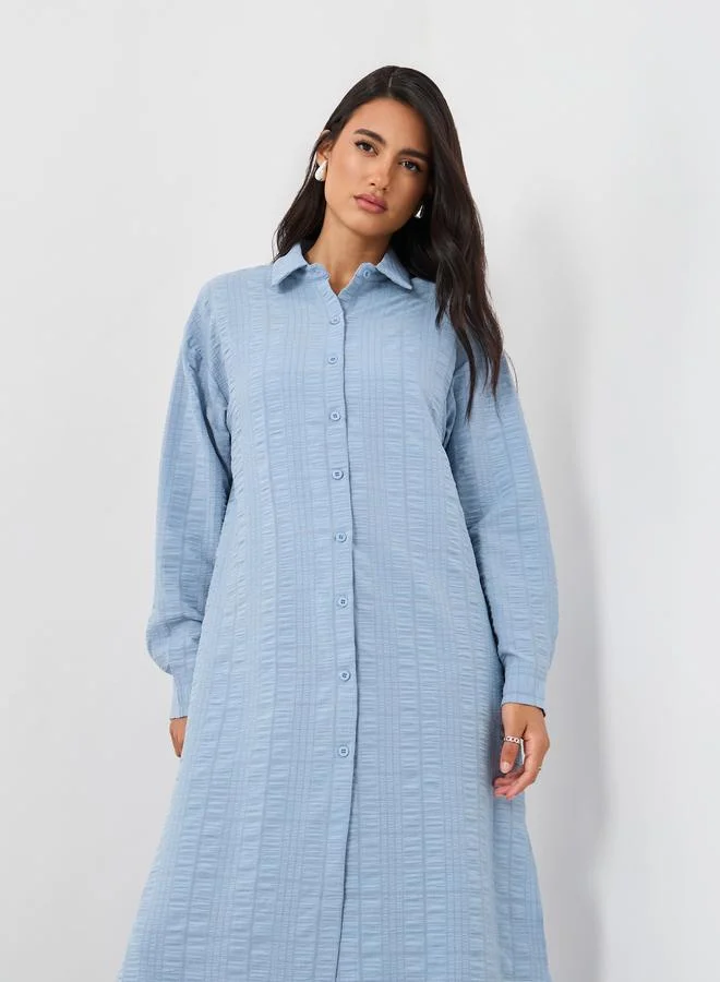Styli Styli Plaid Regular Fit Maxi Kimono with Side Slits