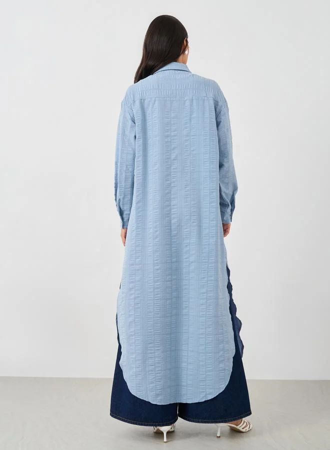 Styli Styli Plaid Regular Fit Maxi Kimono with Side Slits
