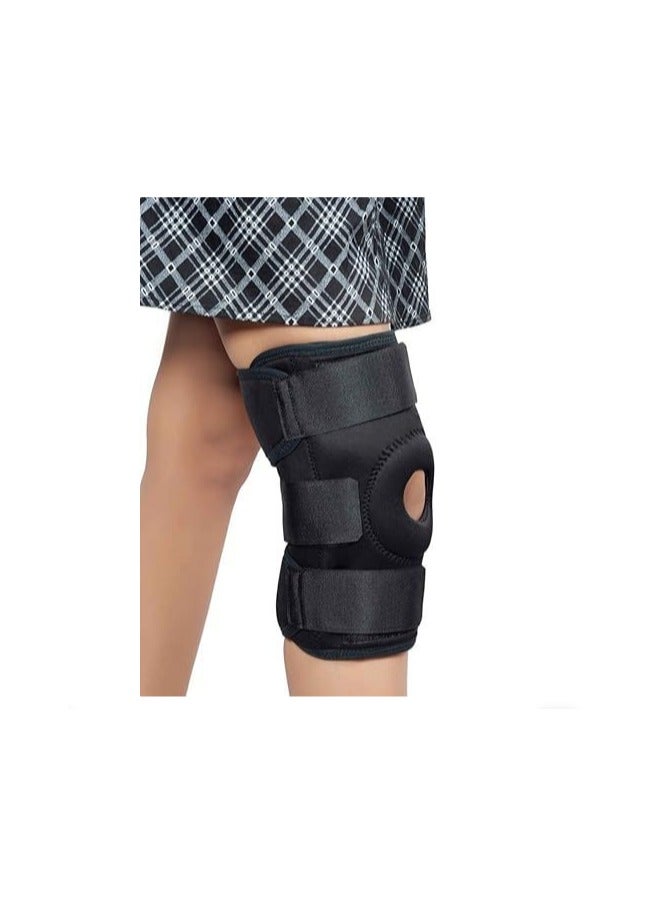 Adjustable Hinged Knee Brace with Dual Bilateral Aluminum Hinges & 3 Belt Straps - Enhanced Comfort and Support for Patella, Ligament & Meniscus Injuries - Image 1