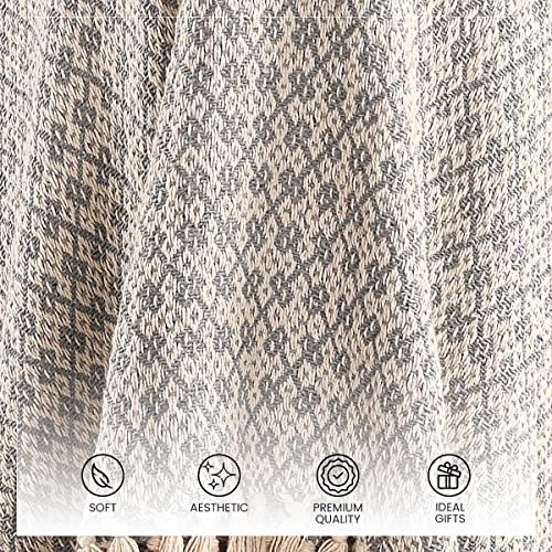 SASHAA WORLD Soft Throw Blanket | Used Both Indoor and Outdoor |Blanket for Living Room, Sofa, Bed & Chair | Grey Throw Blanket| Pack of 1, 180 x130 cm, Cotton| Reversible - Image 5