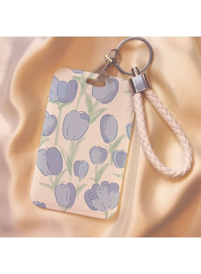 NIBEMINENT 1 - Piece Rose Kpop Photo Card Holder Pendant Key Chain ID Badge Holder ID Card Holder Photo Card Protector for School ID Office ID Access Card for Women Girls - Image 1