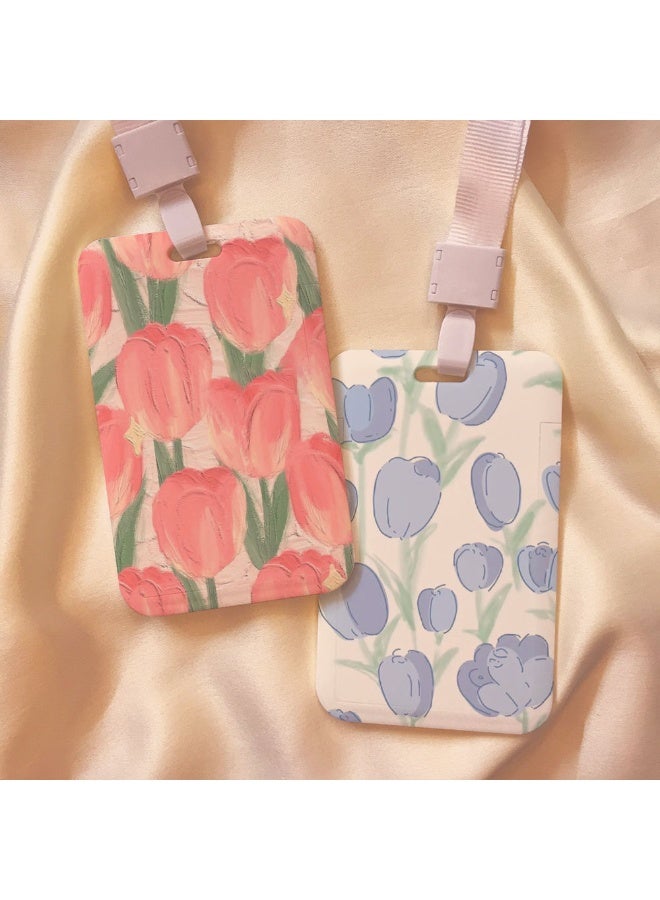 NIBEMINENT 1 - Piece Rose Kpop Photo Card Holder Pendant Key Chain ID Badge Holder ID Card Holder Photo Card Protector for School ID Office ID Access Card for Women Girls - Image 3