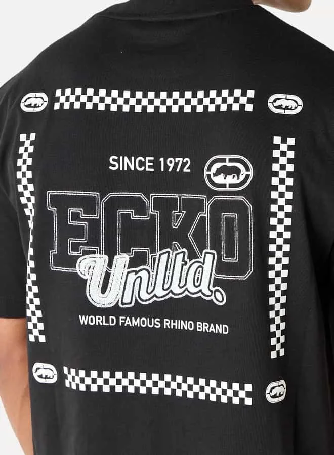Ecko Unltd. Ecko Unltd Printed Crew Neck T-shirt with Short Sleeves