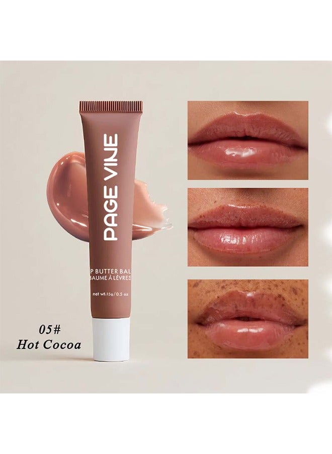 PAGE VINE Lip Butter Balm - Lip Conditioning Lip Mask and Lip Balm for Instant Moisture, Shine and Hydration - Sheer-Tinted, Soothing Lip Care #05 - Image 2