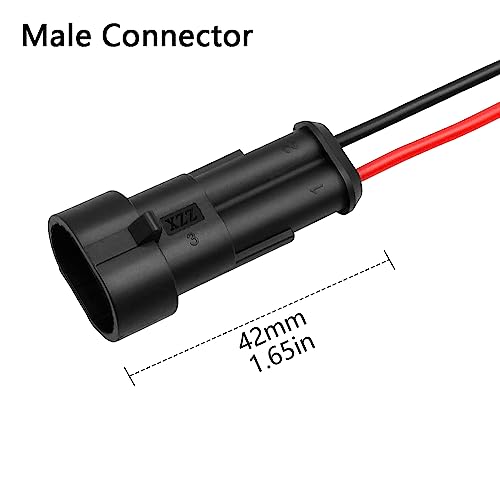 LEDLightsWorld Waterproof Electrical Connector 1.5mm Series Terminal Wire Connectors Plug 2 Pin Way Automotive with for Wire 20AWG Marine for Car, Truck, Boat, 6 Pack - Image 4