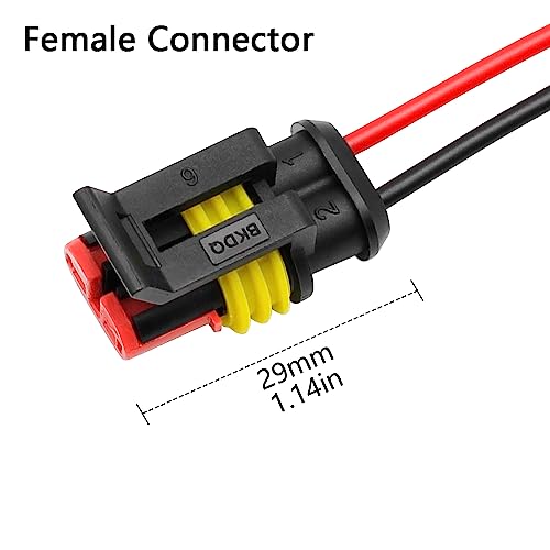 LEDLightsWorld Waterproof Electrical Connector 1.5mm Series Terminal Wire Connectors Plug 2 Pin Way Automotive with for Wire 20AWG Marine for Car, Truck, Boat, 6 Pack - Image 3