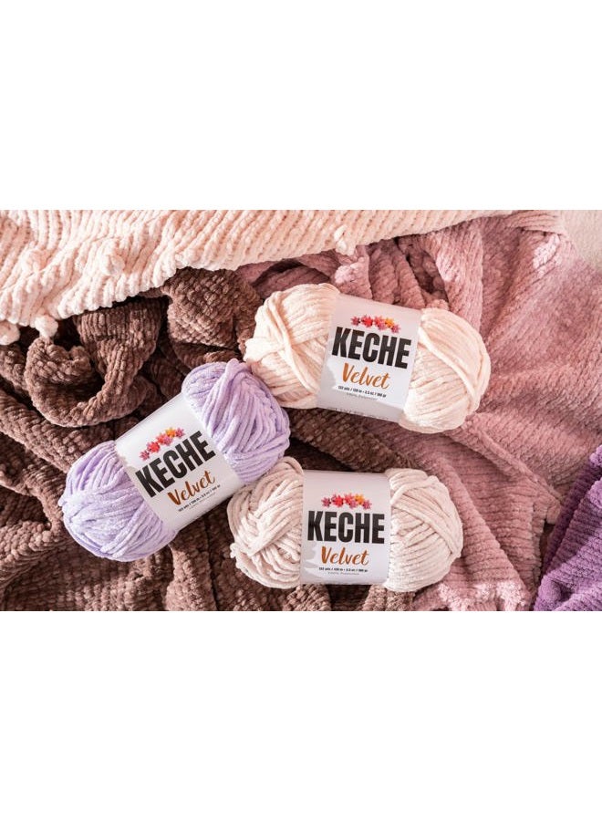 Keche Velvet Yarn for Crocheting, Soft Chenille Bulky Baby Blanket Amigurumi Yarn 100 gr (132 yds) - Baby Pink - Image 4