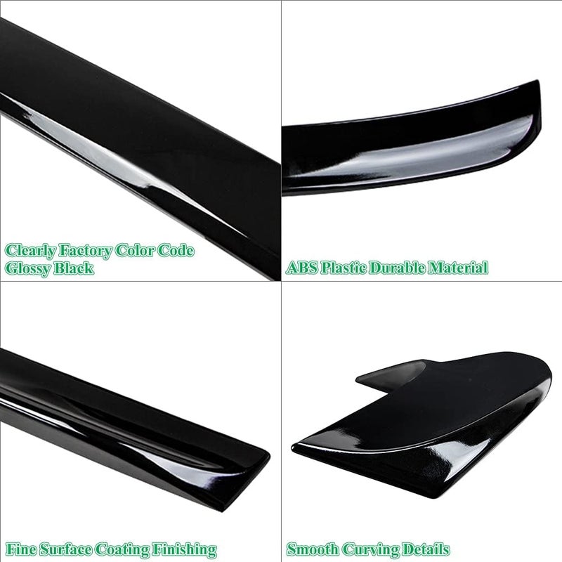 Rolling Gears Q50 Rear Window Roof Spoiler for 2014-2024 Infiniti Q50 Sedan - Gloss Black ABS - Image 3