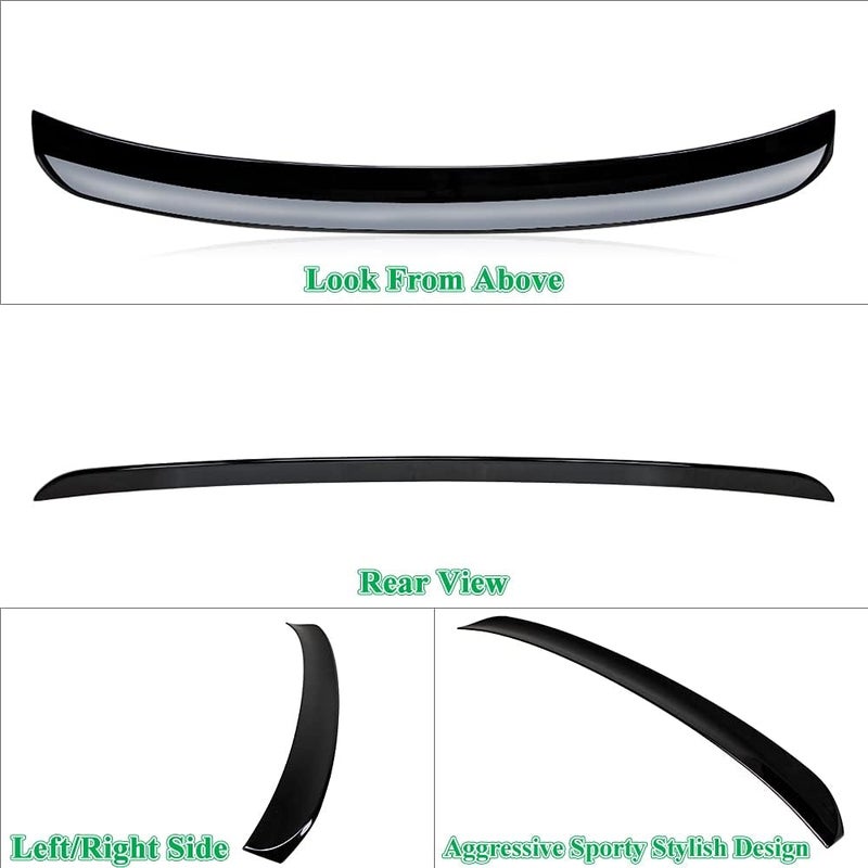 Rolling Gears Q50 Rear Window Roof Spoiler for 2014-2024 Infiniti Q50 Sedan - Gloss Black ABS - Image 4