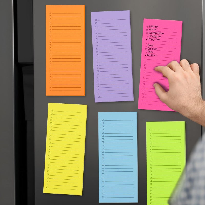 FLIPPED 6 Pack Magnetic Notepads, Notepads Grocery List Magnet Pad for Fridge,Full Magnet Back Design Notepad for Grocery Lists, Shopping Lists, to-Do Lists(240 Sheets) - Image 2