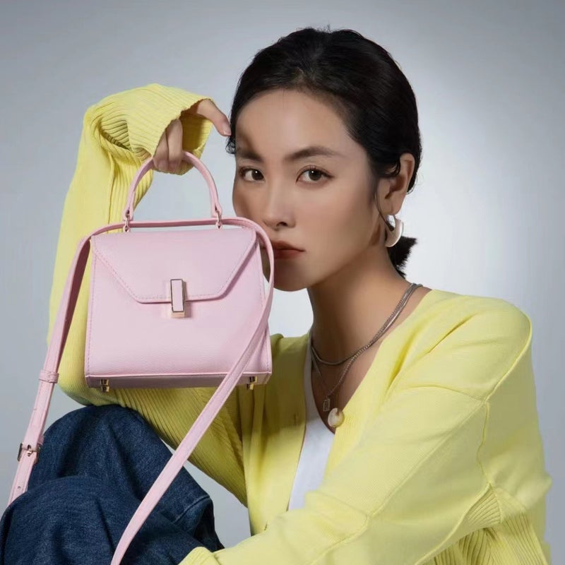 2023 New Elegant Genuine Leather Small Square Bag Palm Print Cowhide Simple Handbag Fashionable All-Match Crossbody Shoulder Bag - Image 3