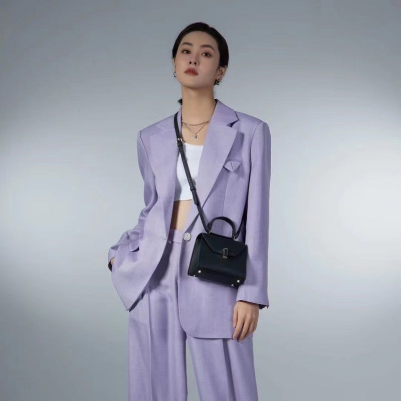 2023 New Elegant Genuine Leather Small Square Bag Palm Print Cowhide Simple Handbag Fashionable All-Match Crossbody Shoulder Bag - Image 5