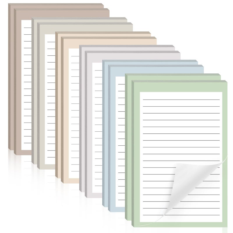 Utron 12 Pack Lined Sticky Notes, 4x6 in Post Sticky Notes with Lines, 6 Different Colour Sticky Note Pads for Office, School, Home Desks and More - Image 1