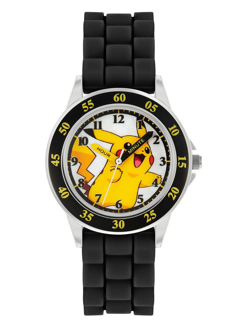 Pokemon Pokémon Black Silicone Strap Time Teacher Watch For Boys - POK9048ARG - Image 1