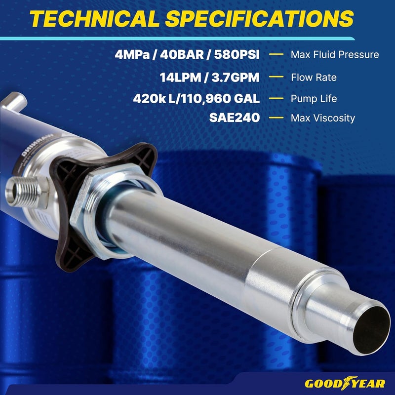 Goodyear Heavy Duty Pro Universal Air Operated Oil Transfer Pump (5:1 Ratio) - Image 3