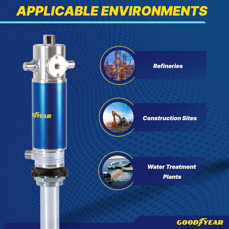 Goodyear Heavy Duty Pro Universal Air Operated Oil Transfer Pump (5:1 Ratio) - Image 5