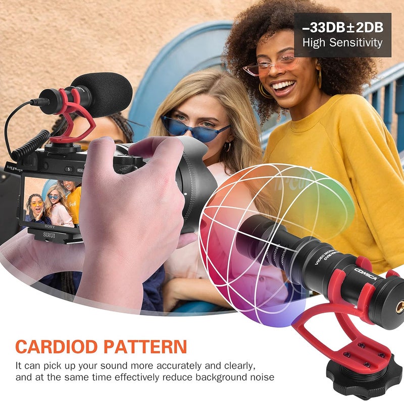 COMICA CVM-VM10II Video Shotgun Microphone with Shock Mount and Wind Muff for DSLR Cameras and Smartphones - Image 2