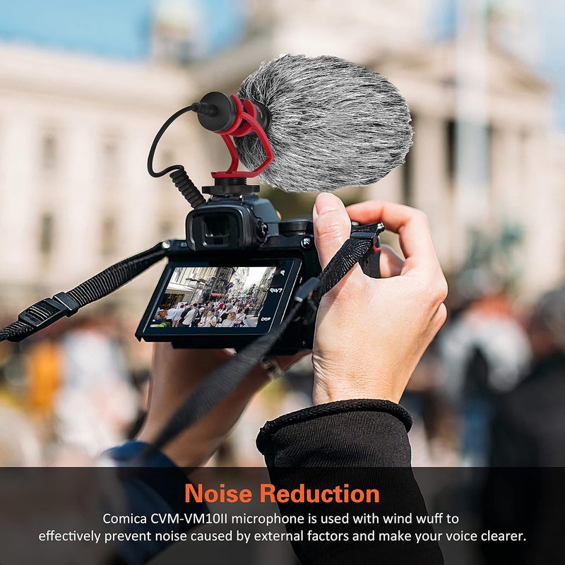 COMICA CVM-VM10II Video Shotgun Microphone with Shock Mount and Wind Muff for DSLR Cameras and Smartphones - Image 4
