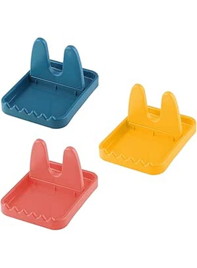 3pcs Foldable Pan Lid Rack Spoon Rest Multicolor Kitchen Countertop Storage - Image 1