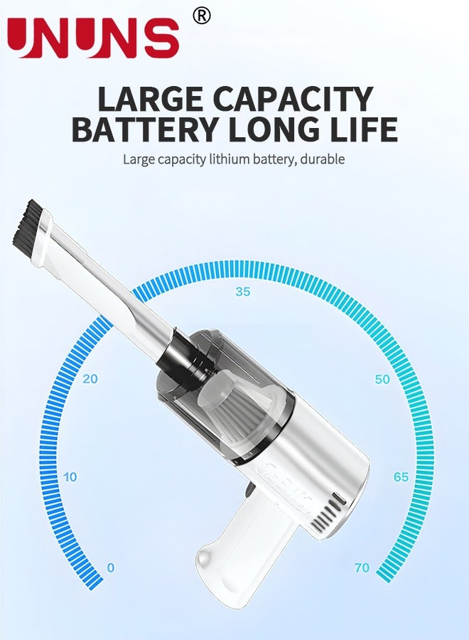 UNUNS 3 in 1 Vacuum Cleaner Wireless Handheld, Portable Car Vacuum Cleaner for Dorm and PC with HEPA Filter, Keyboard Vacuum Cleaner Mini for Car,Office and Home Cleaning  - Image 2