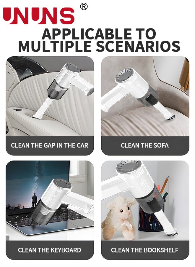UNUNS 3 in 1 Vacuum Cleaner Wireless Handheld, Portable Car Vacuum Cleaner for Dorm and PC with HEPA Filter, Keyboard Vacuum Cleaner Mini for Car,Office and Home Cleaning  - Image 3