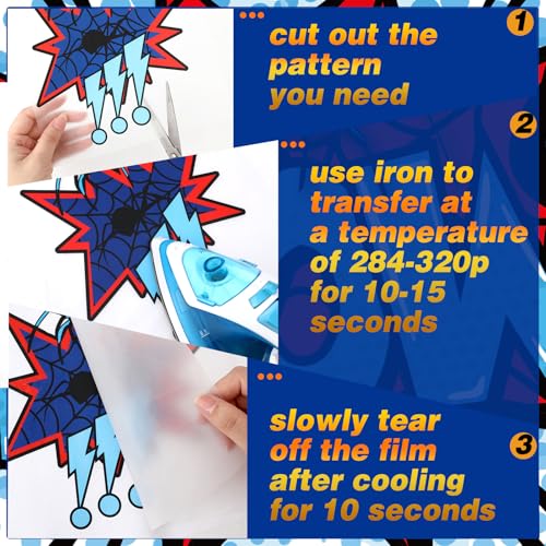 Tellingyou 36 Sheets Iron on Transfers Patches Dtf Ready to Press Vinyl Iron on Patch Embroidered Applique for T Shirt Jacket Pillow Covers Backpack Hoodies DIY Decorations(Spider) - Image 4