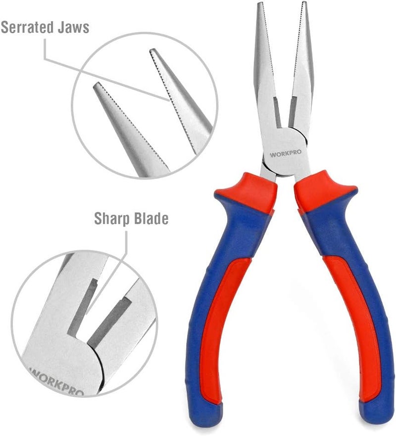 WORKPRO 4-Piece Pliers Set - Includes Long Nose, Linesman, Diagonal, and Water Pump Pliers - Image 3