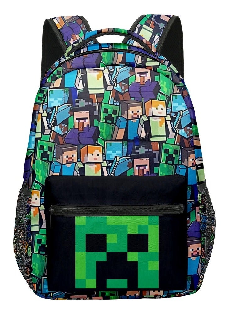 ماين كرافت حقيبة الظهر Minecraft للأطفال والفتيان - حقيبة الظهر مقاومة للماء لمدرسة الألعاب - Image 1