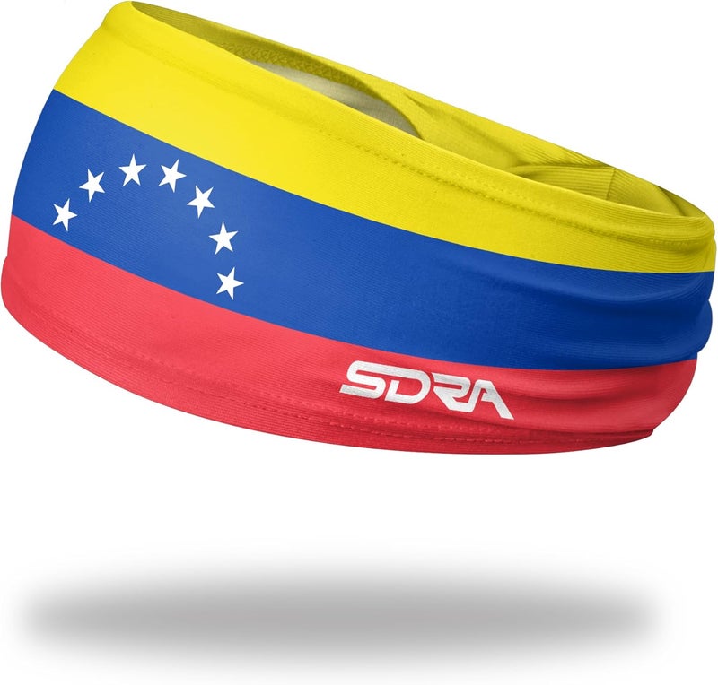 Suddora Country Flag Headbands, Wide National Flag Headbands for Sports Events, Non-Slip Fabric Sweatbands for Soccer, Tennis, Workout, Costume - Image 1