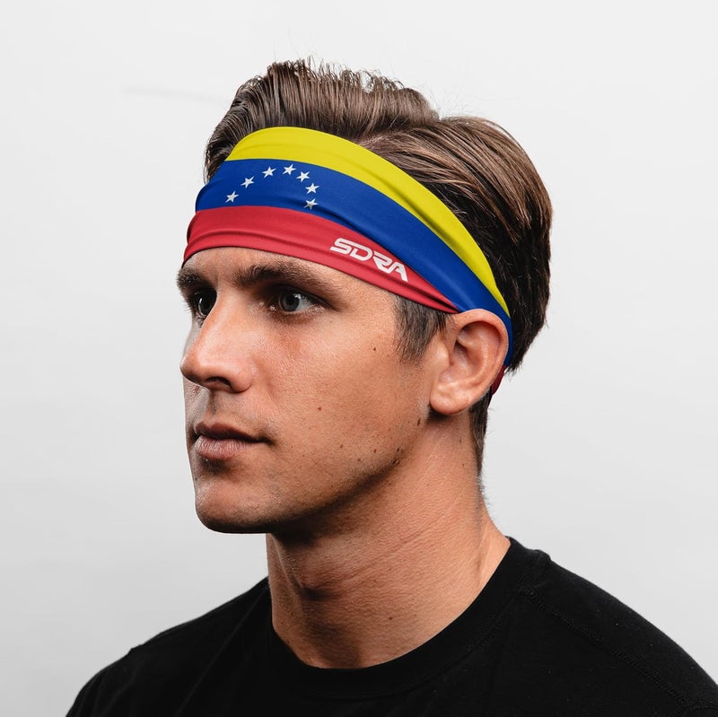 Suddora Country Flag Headbands, Wide National Flag Headbands for Sports Events, Non-Slip Fabric Sweatbands for Soccer, Tennis, Workout, Costume - Image 3