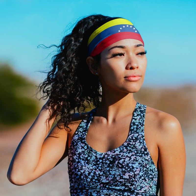 Suddora Country Flag Headbands, Wide National Flag Headbands for Sports Events, Non-Slip Fabric Sweatbands for Soccer, Tennis, Workout, Costume - Image 5