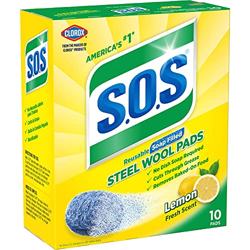 S.O.S Steel Wool Soap Pads, Lemon Fresh, 10 Count - Image 2